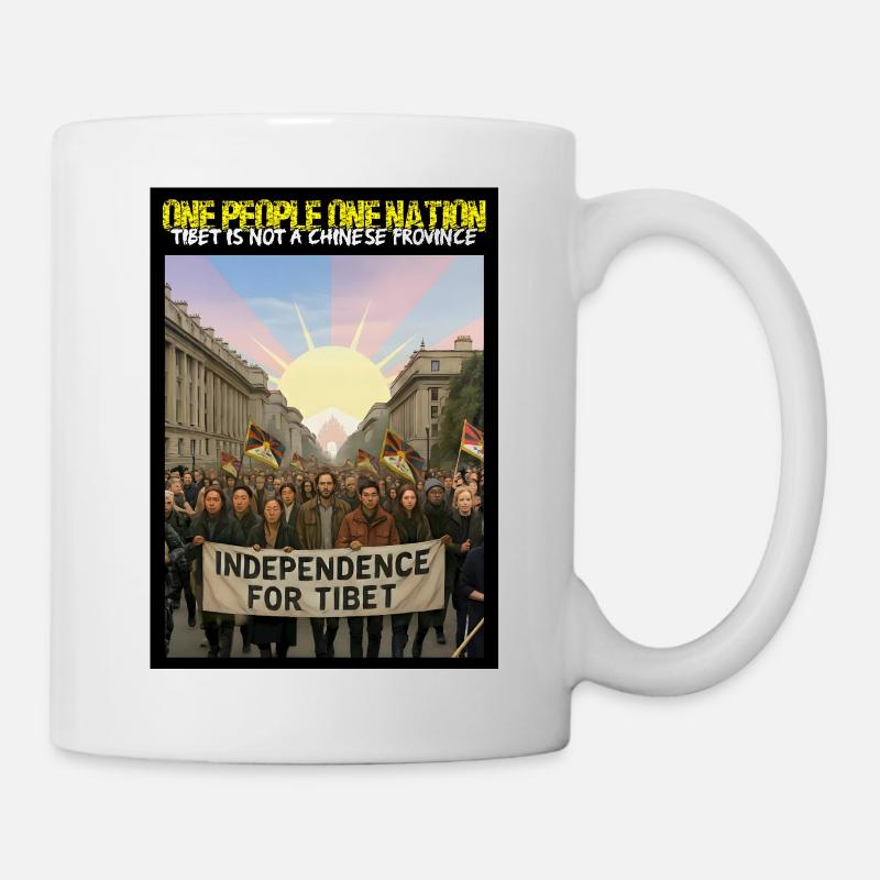 Manifestation pour l’indépendance du Tibet - Mug blanc - blanc
