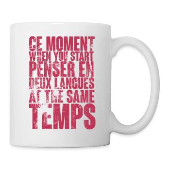 Citation sur la pensée multilingue - Mug blanc - blanc - Droite