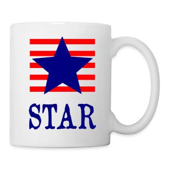 Patriotic Star with Red White Blue Stripes - Mug - white - Right