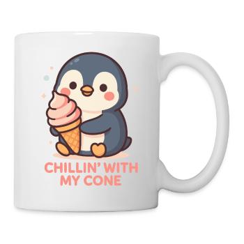 Niedlicher Pinguin mit Eistüte Design - Mug - white - Right