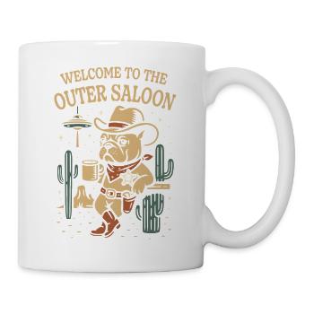 Bulldog Cowboy in Saloon Western Motif - Mug - white - Right