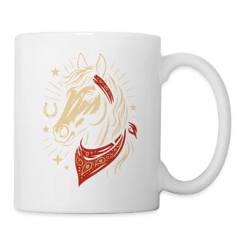 Western Pferd mit Bandana Sterne Country Art - Tasse - Weiß - Rechts