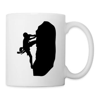klettern_bergsteigen_silhouette - Tasse - Weiß - Rechts