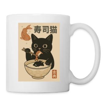 Sushi chat à la japonaise - Mug blanc - blanc - Droite