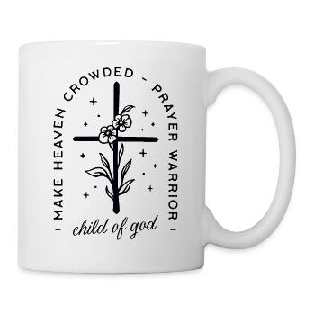 Christian girl child of god heaven floral cross - Mug - white - Right