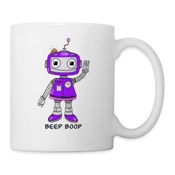 Lila Roboter - Tasse - Weiß - Rechts