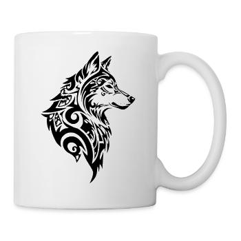 Wolf Tribal Tattoo - Mug - white - Right