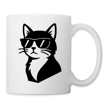 Cool Cat – Stylish Cat with Sunglasses - Mug - white - Right
