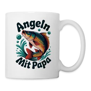Illustration de poisson de pêche avec papa avec dicton - Mug blanc - blanc - Droite