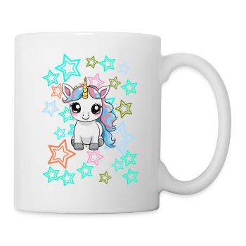 Cheval rétro des années 60 pour enfants, licorne mignonne - Mug blanc - blanc - Droite