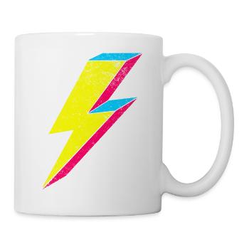 Neon Flash Lightning Design 70s 80s - Mug - white - Right