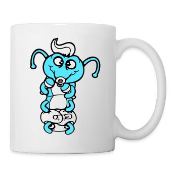 Hochet bébé chenille couche tétine enfant né - Mug blanc - blanc - Droite