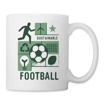 Nachhaltiges Fußballmotiv mit Umweltfokus - Tasse - Weiß - Rechts