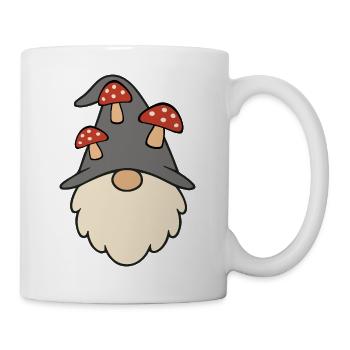 Autumnal garden gnome gnome with mushrooms motif - Mug - white - Right