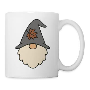 Autumnal garden gnome gnome with leaf motif - Mug - white - Right