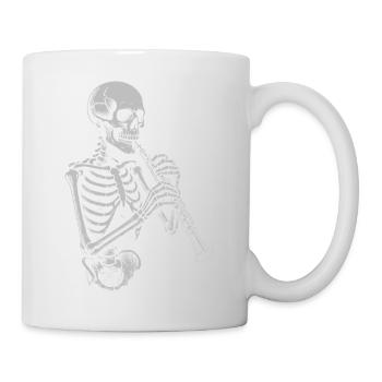 Skelett spielt Oboe - Tasse - Weiß - Rechts