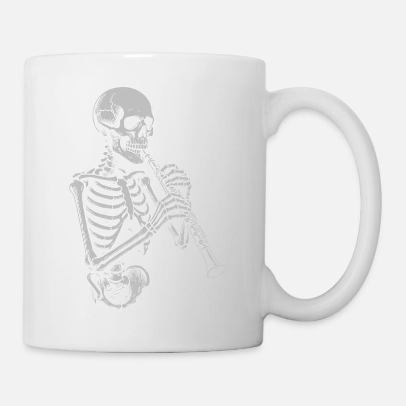 Squelette jouant du hautbois - Mug blanc - blanc