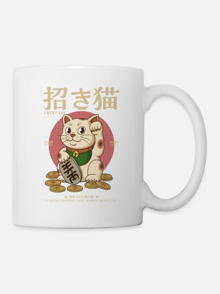 Maneki Neko - Tasse - Weiß