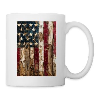 Art mural rustique du drapeau américain - Mug blanc - blanc - Droite