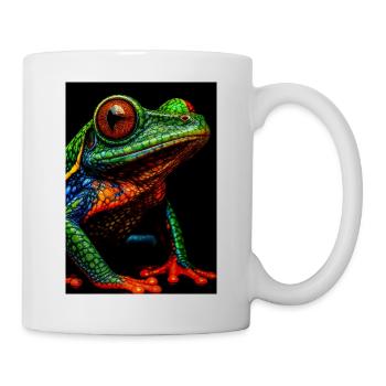 Vivid Rainbow Tree Frog Illustration - Mug - white - Right