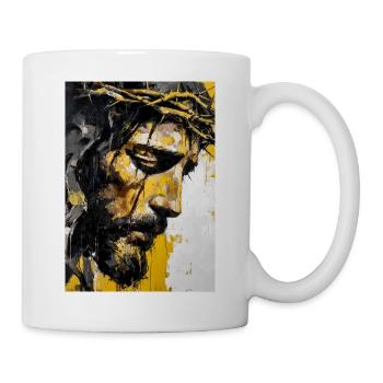 Expressive Jesus Christ Portrait Artwork - Mug - white - Right