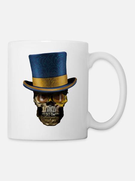Victoria Skull mit Zylinder - Tasse - Weiß