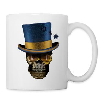 Vaporwave Skull with Top Hat - Mug - white - Right