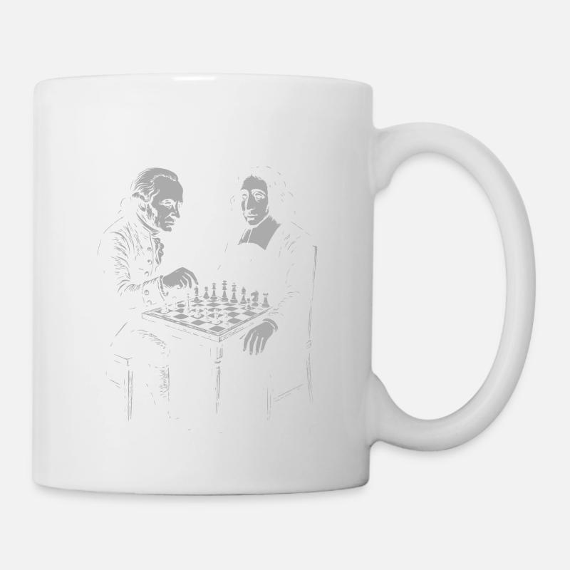 Kant contre Spinoza jouant aux échecs - Mug blanc - blanc