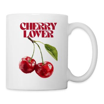 Cherry Lover Botanische Illustration - Tasse - Weiß - Rechts