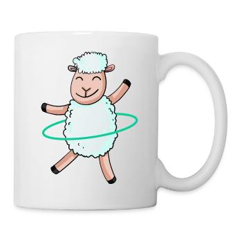 Mouton mignon avec cerceau - Mug blanc - blanc - Droite