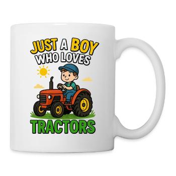 Just A Boy Who Loves Tractors Green Farm Tractor - Mug - white - Right