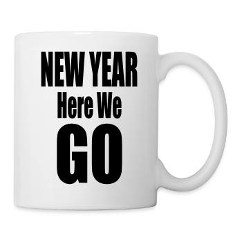 New Year Here We Go Bold Typography Design - Mug - white - Right