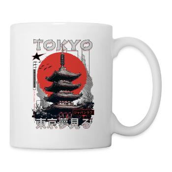 Tokio Japan Pagode Stadt Skyline Sonne Berg - Tasse - Weiß - Rechts