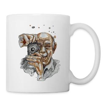 Selfie 2 illustration watercolor carographic - Mug - white - Right