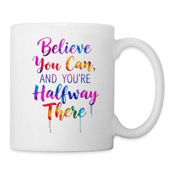 Inspirational Rainbow Typography Quote - Mug - white - Right
