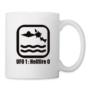 UFO Rocket Meme 1:0 T-Shirt Gift Black - Mug - white - Right