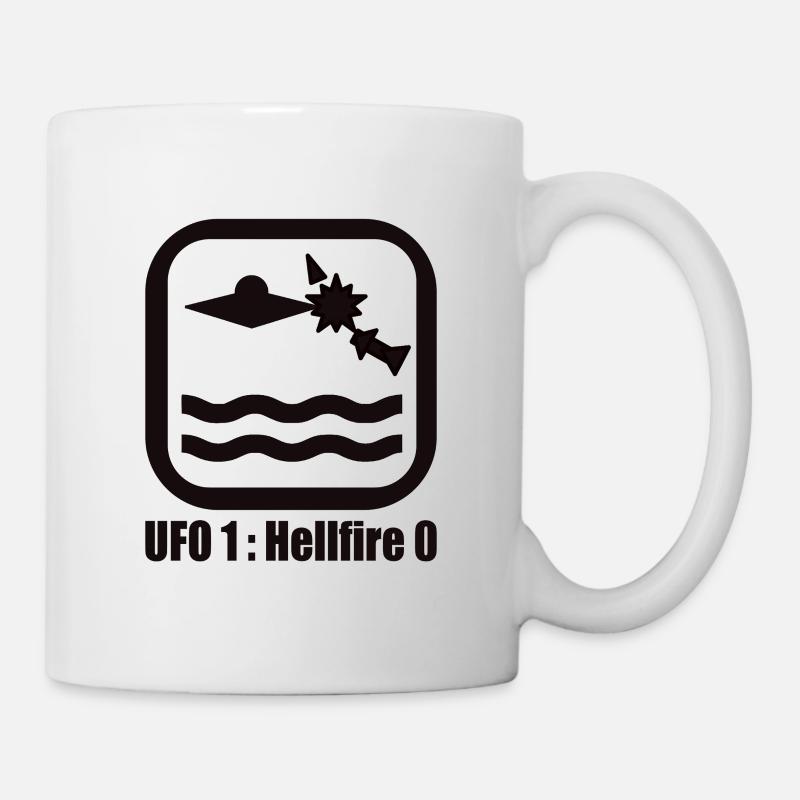 UFO Rocket Meme 1:0 T-Shirt Gift Black - Mug - white