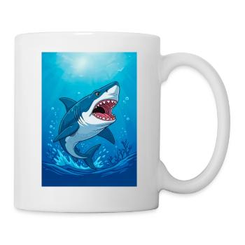 Weißer Hai – tödlicher Meeresräuber der Welt - Tasse - Weiß - Rechts
