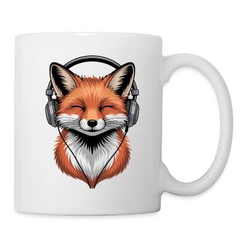 Fox with Headphones - Mug - white - Right