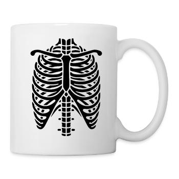 Rippen Brustkorb Skelett Halloween Knochen Tattoo - Tasse - Weiß - Rechts