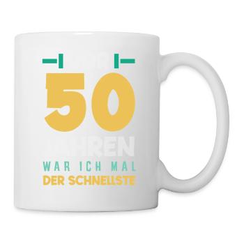 Lustiges 50. Geburtstag Geburtstagsshirt Geschenk - Tasse - Weiß - Rechts