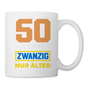 Lustiges 50. Geburtstag Geburtstagsshirt Geschenk - Tasse - Weiß - Rechts