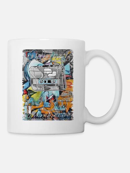 Retro Design mit Kassette Limited Edition 1985 - Tasse - Weiß