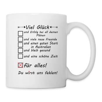 Someone who goes to Australia Good luck - Mug - white - Right