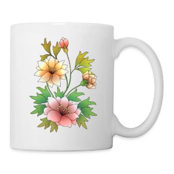 Fleur - Mug blanc - blanc - Droite