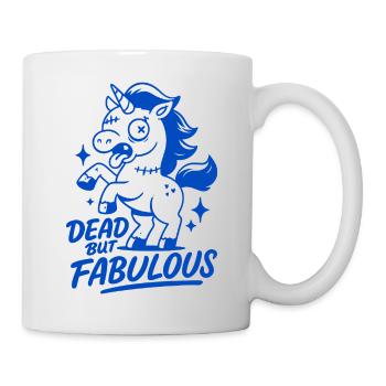 Licorne crâne colorée avec motif squelette - Mug blanc - blanc - Droite