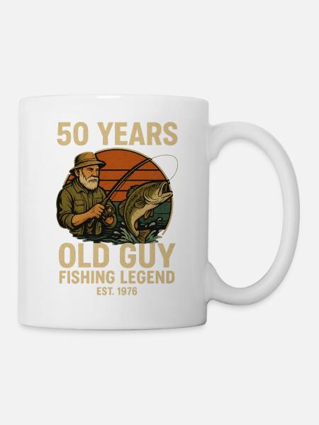 50 ans Guy Fishing Legend EST 1976 Retro 50. - Mug blanc - blanc