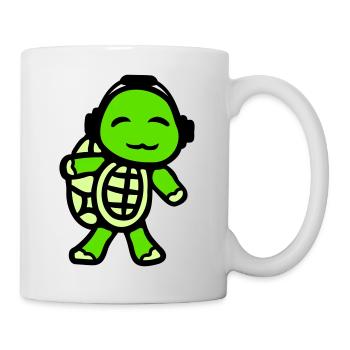 Turtle Headphones Music Listening Club Party Fun - Mug - white - Right