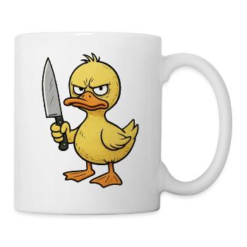 Angry duckling with knife - Mug - white - Right