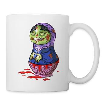 Zombie-Matrjoschka-Puppe - Tasse - Weiß - Rechts